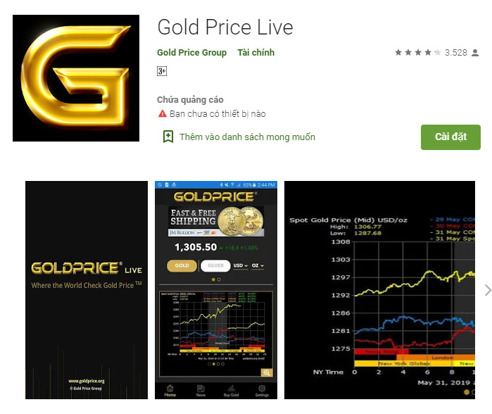 App theo dõi giá vàng Gold Price 