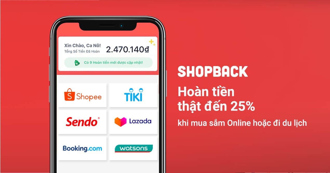 ShopBack - App kiếm tiền bằng cách mua sắm