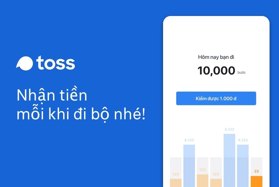 Toss – App đi bộ kiếm tiền online uy tín 